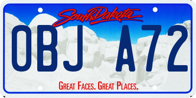 SD license plate 0BJA72