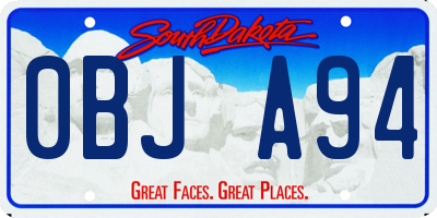 SD license plate 0BJA94