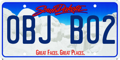 SD license plate 0BJB02