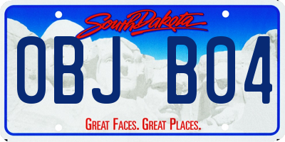 SD license plate 0BJB04