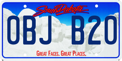 SD license plate 0BJB20