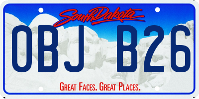 SD license plate 0BJB26