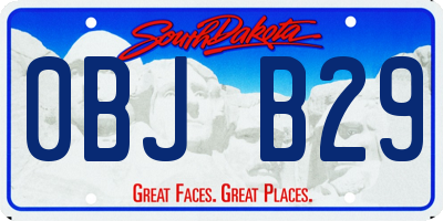 SD license plate 0BJB29