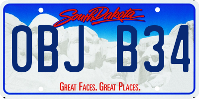 SD license plate 0BJB34
