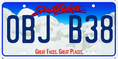 SD license plate 0BJB38