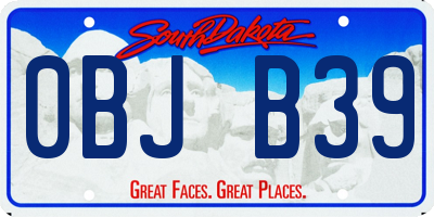 SD license plate 0BJB39
