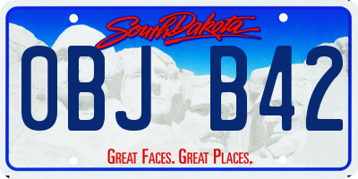 SD license plate 0BJB42