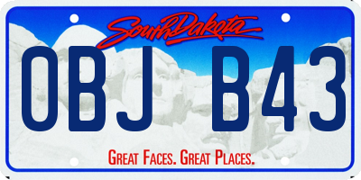 SD license plate 0BJB43
