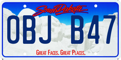 SD license plate 0BJB47