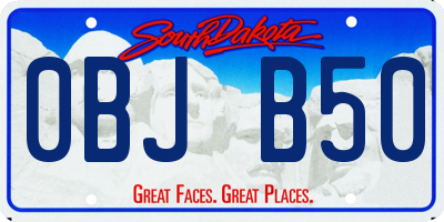 SD license plate 0BJB50