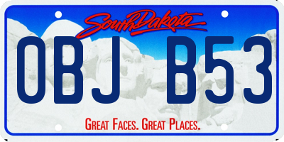 SD license plate 0BJB53