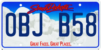 SD license plate 0BJB58