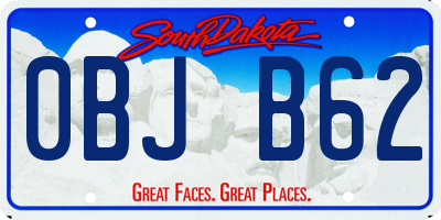 SD license plate 0BJB62