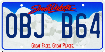 SD license plate 0BJB64