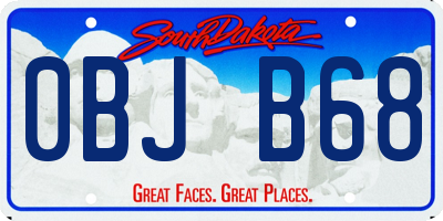 SD license plate 0BJB68