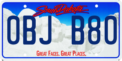 SD license plate 0BJB80