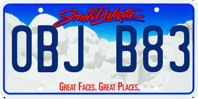 SD license plate 0BJB83