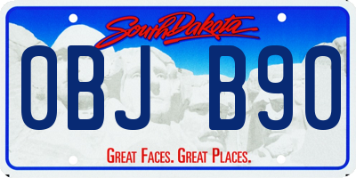 SD license plate 0BJB90