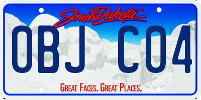 SD license plate 0BJC04