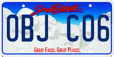 SD license plate 0BJC06