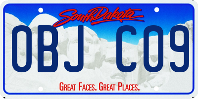SD license plate 0BJC09