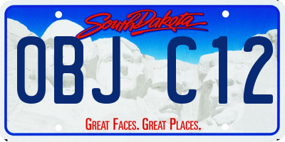 SD license plate 0BJC12