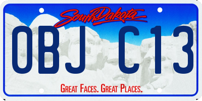 SD license plate 0BJC13