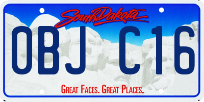 SD license plate 0BJC16