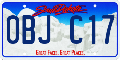 SD license plate 0BJC17