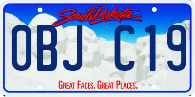 SD license plate 0BJC19