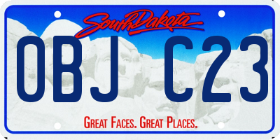 SD license plate 0BJC23