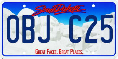 SD license plate 0BJC25