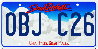 SD license plate 0BJC26