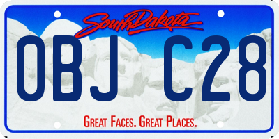 SD license plate 0BJC28