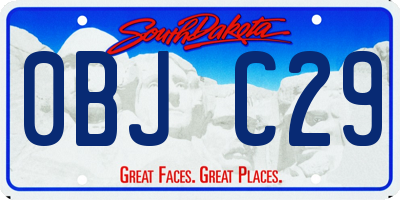 SD license plate 0BJC29