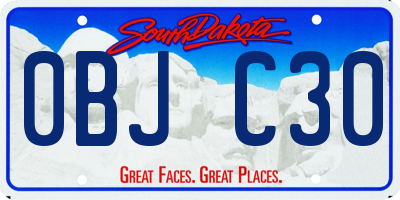 SD license plate 0BJC30