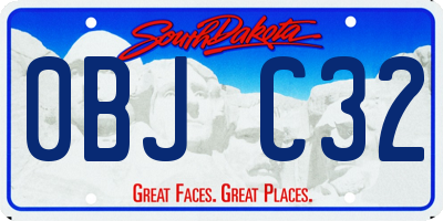 SD license plate 0BJC32