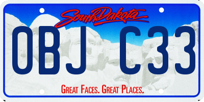 SD license plate 0BJC33