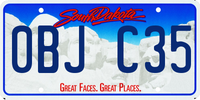 SD license plate 0BJC35