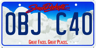 SD license plate 0BJC40