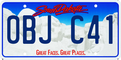 SD license plate 0BJC41