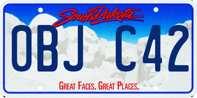 SD license plate 0BJC42