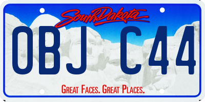 SD license plate 0BJC44