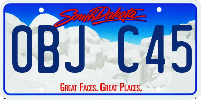 SD license plate 0BJC45