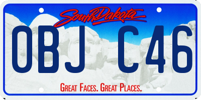 SD license plate 0BJC46