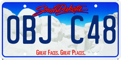 SD license plate 0BJC48