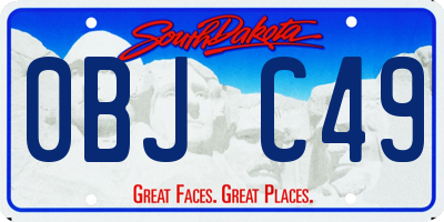 SD license plate 0BJC49