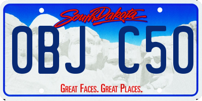 SD license plate 0BJC50