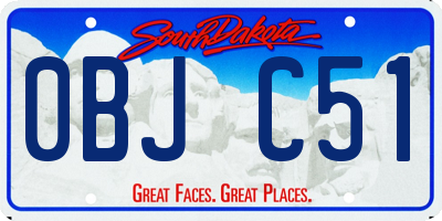 SD license plate 0BJC51