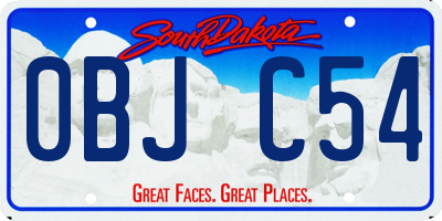 SD license plate 0BJC54